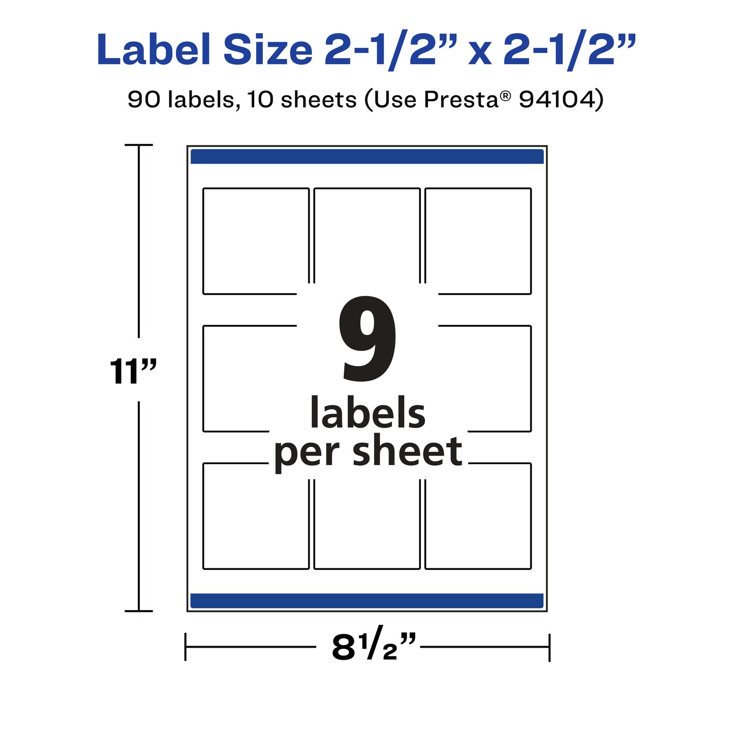 Avery Glossy Clear Square Labels with Sure Feed, 2.5&#x22; x 2.5&#x22;