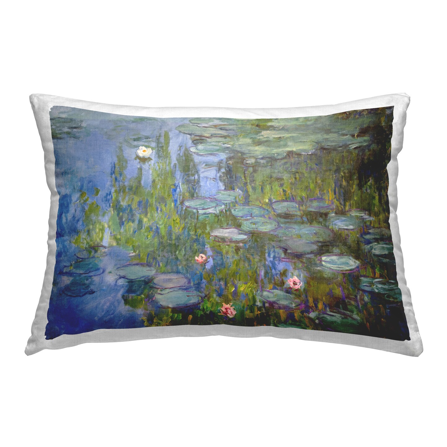 Classic Monet Pond Lilies Design by Claude Monet Throw Pillow 