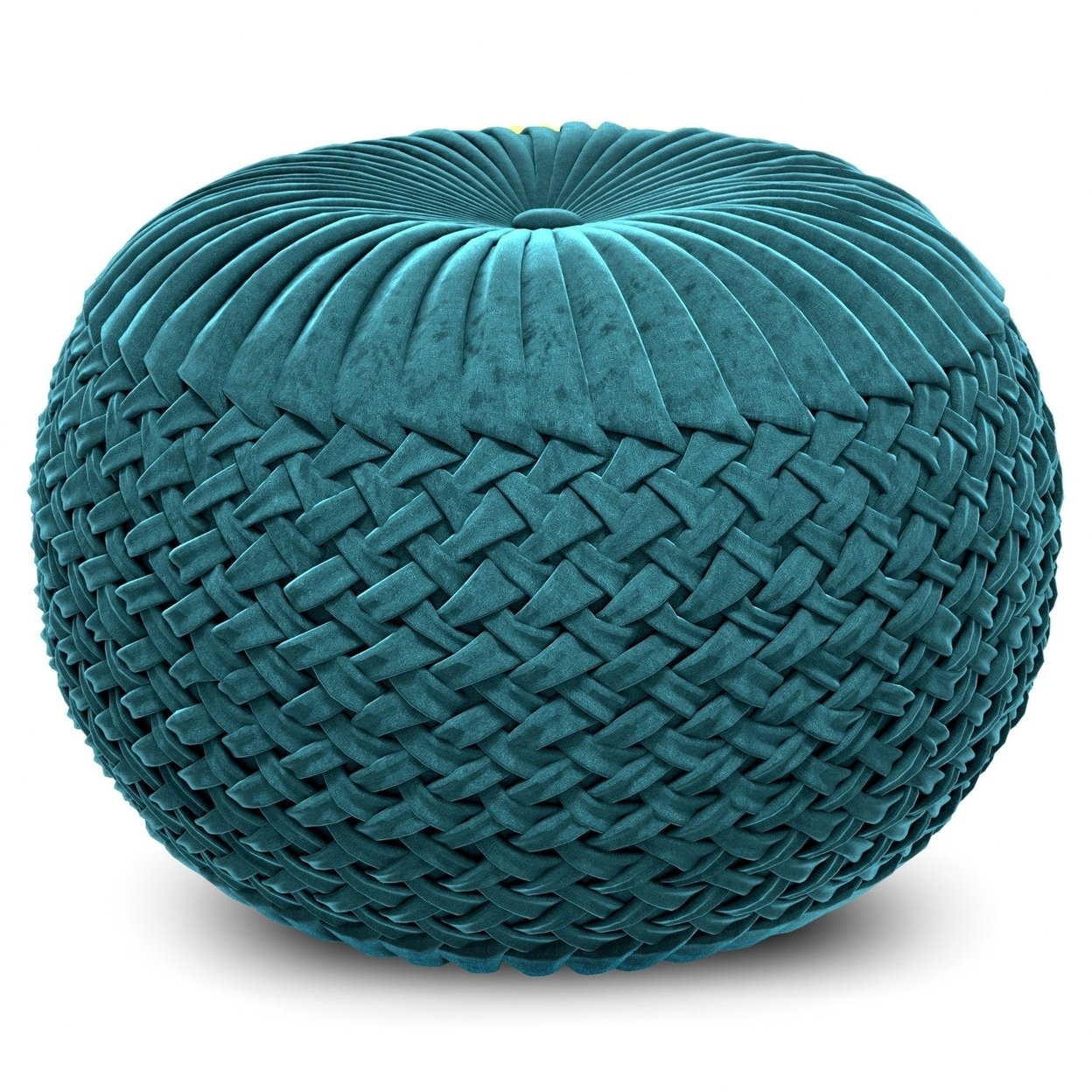 Grafton Round Pouf Velvet Upholstery Soft Grey 20In Decorative Accent Furniture