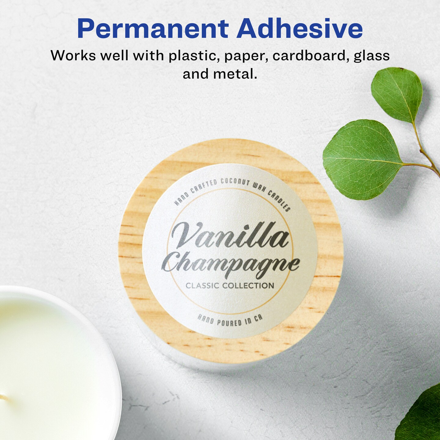 Avery Pearlized Ivory Round Labels with Sure Feed Technology, Print-to-the-Edge, 2.75&#x22; diameter