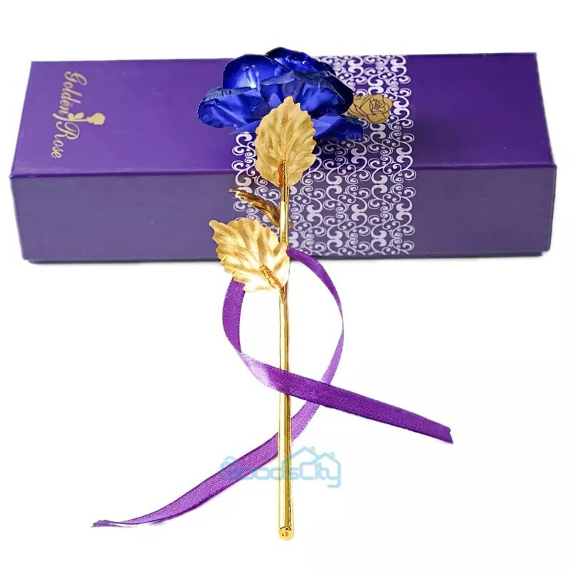 24K Dipped Gold Rose Artificial Flower Valentine&#x27;s Day Gift For Girlfriend Wife