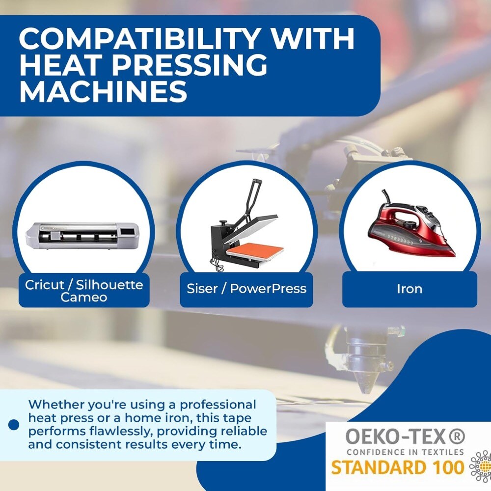 Politape POLI-TACK Craft Transfer Tape for Heat Vinyl - Iron on Clear Transfer Tape for Printable and Patterned Htv, Indoor & Outdoor Adhesive Vinyl - Reusable Up to 5 Times, Low Tack Tack (15" x 30 Yds) (38 Cms X 27 Mts) 853