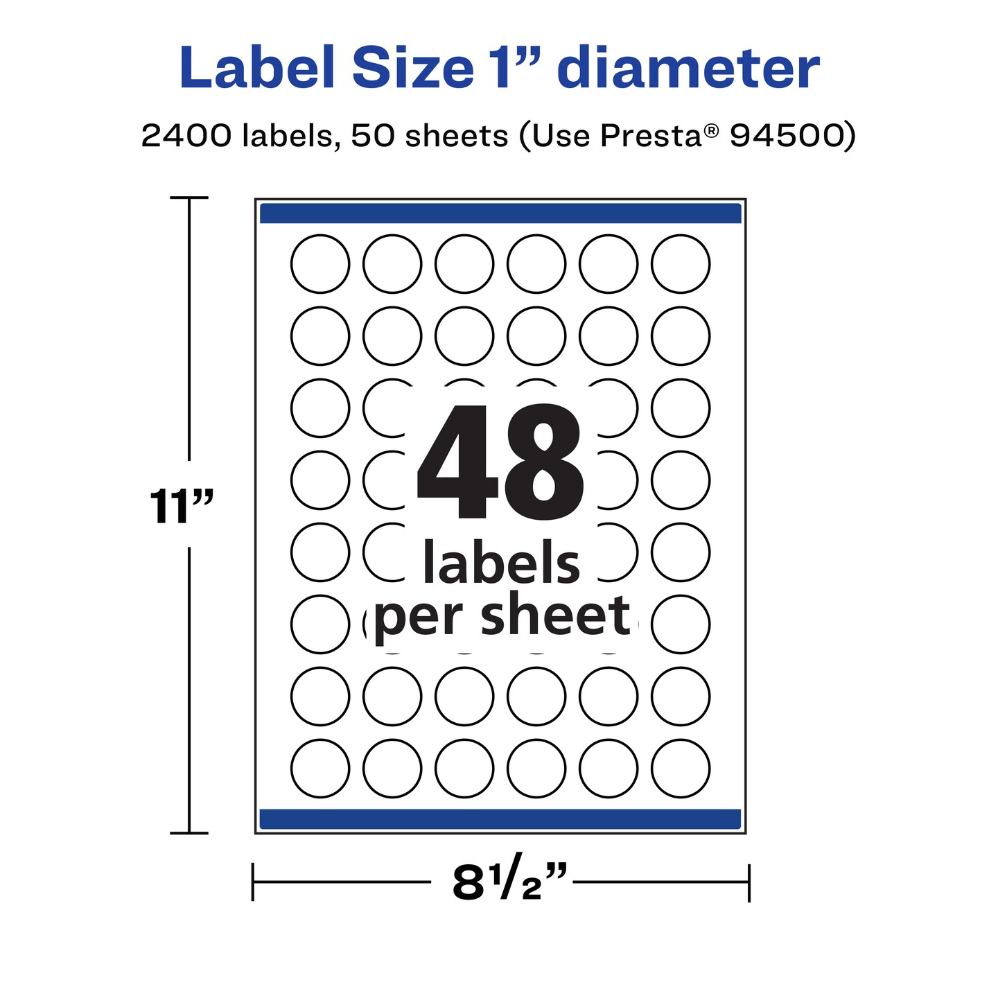 Avery Matte White Round Labels, 1&#x22; diameter
