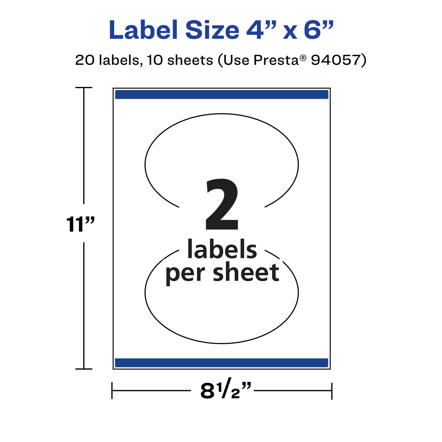 Avery Matte Clear Labels,  4&#x22; x 6&#x22; Oval