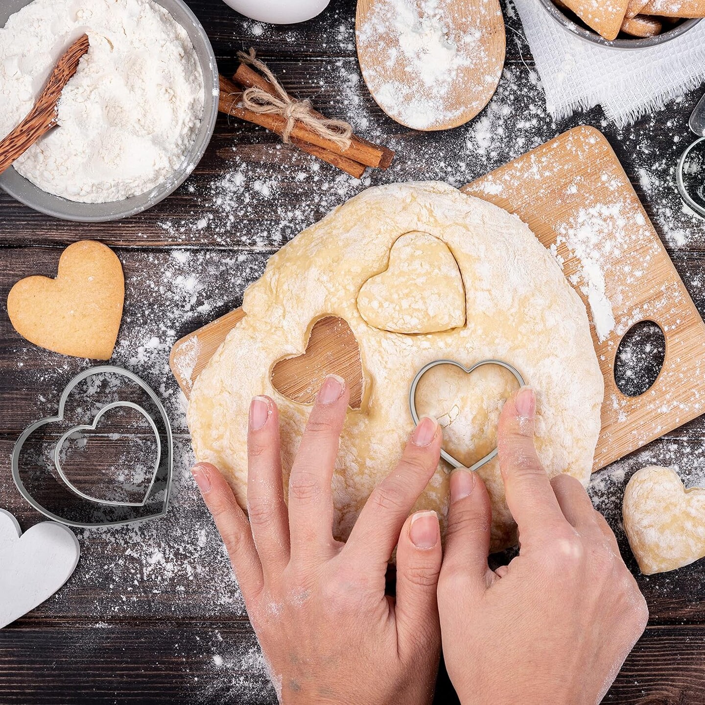 Stainless Steel Heart Cookie Cutter Set – Valentines Day Cookie Cutters