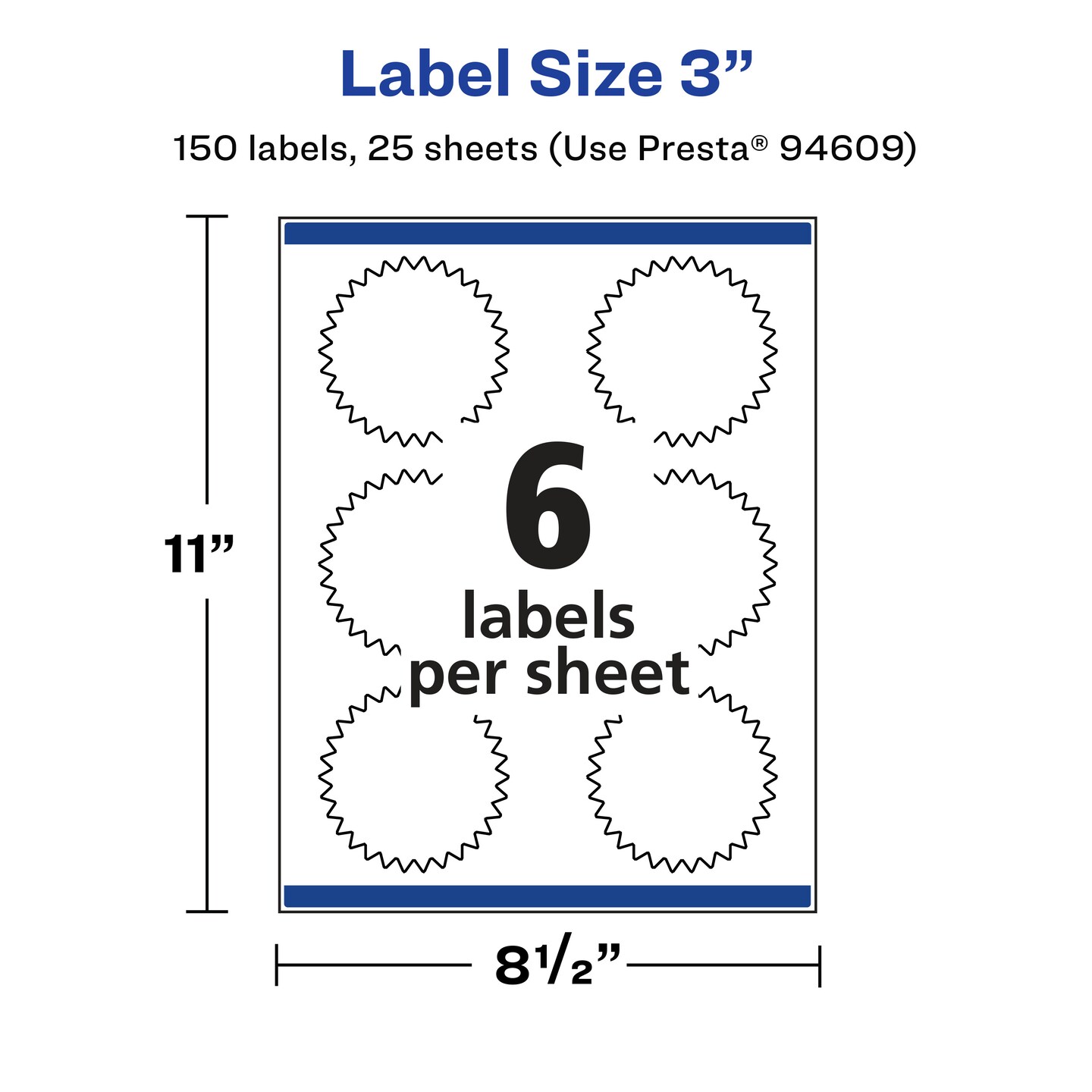 Avery Glossy Clear Starburst Labels with Sure Feed, 3&#x22;