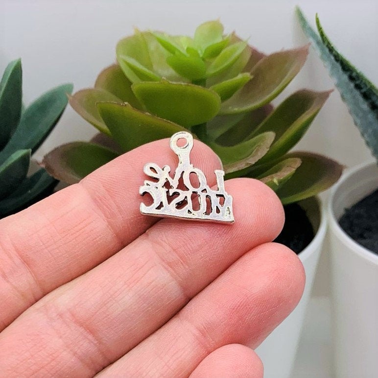 4, 20 or 50 Pieces: Silver I Love Music Charms