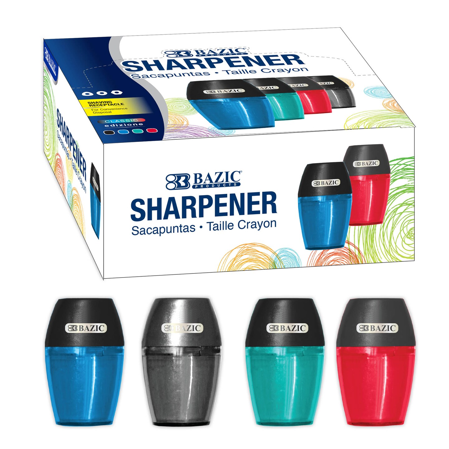 BAZIC Axel Sharpener w/ Receptacle (BULK)
