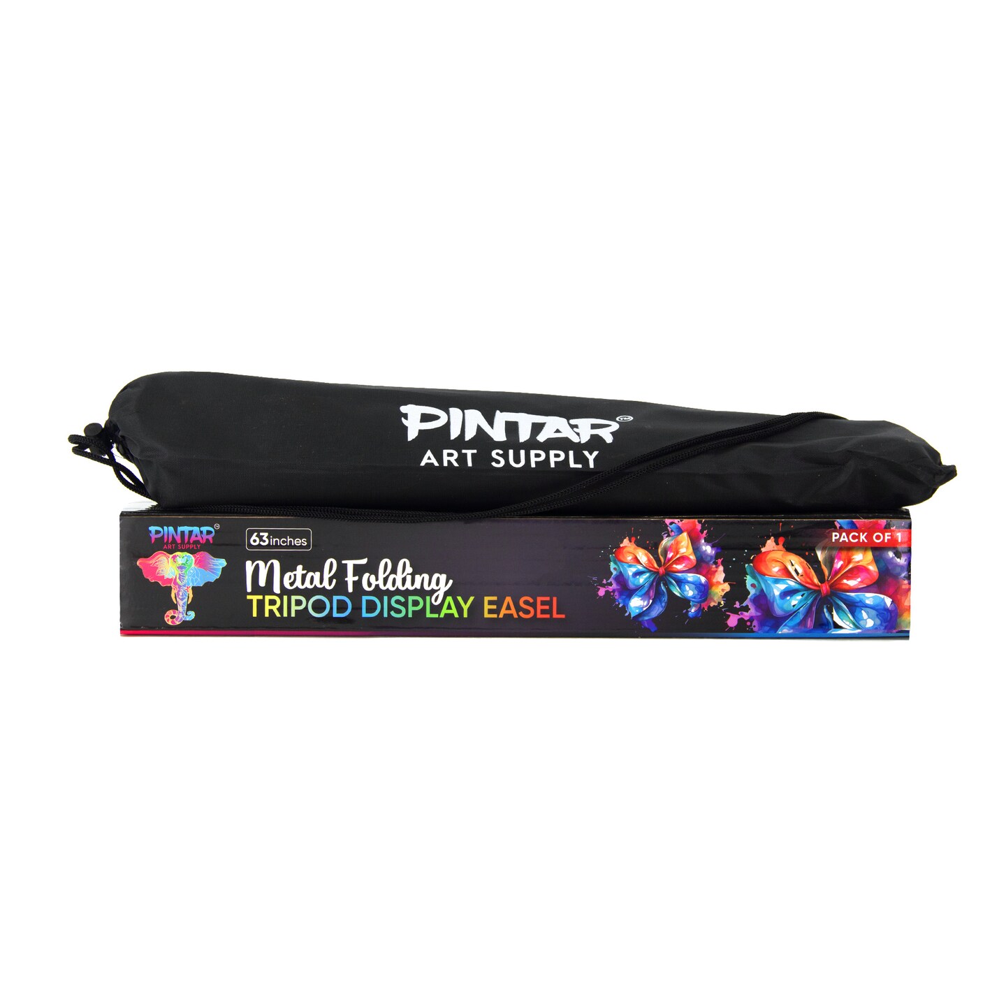 Pintar Easel Stand for Painting and Display - 63&#x22; Portable Metal Tripod Standing Art Easel with Bag, Foldable Easel Stand for Sign, Paint Canvas, Presentations, Wedding, Posters, Events &#x26; Displays