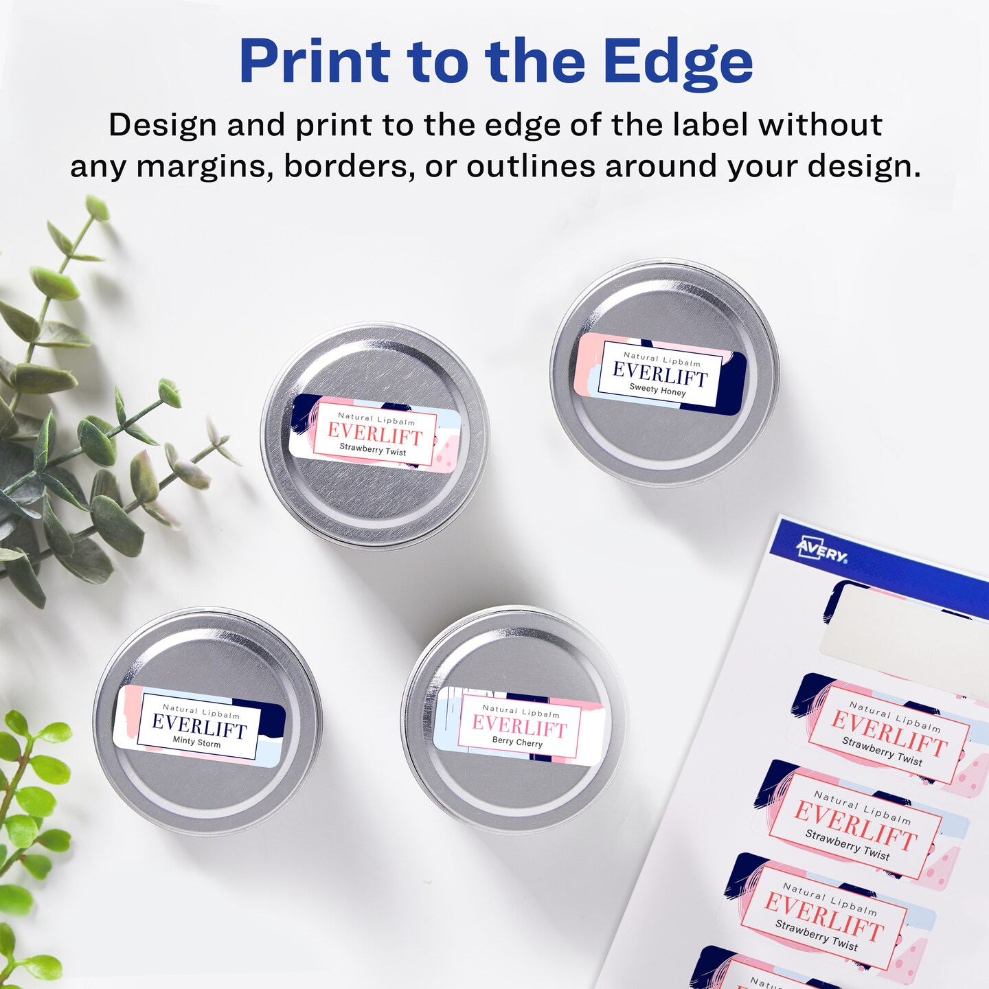 Avery Glossy White Rectangle Labels with Sure Feed, .75&#x22; x 2.25&#x22;