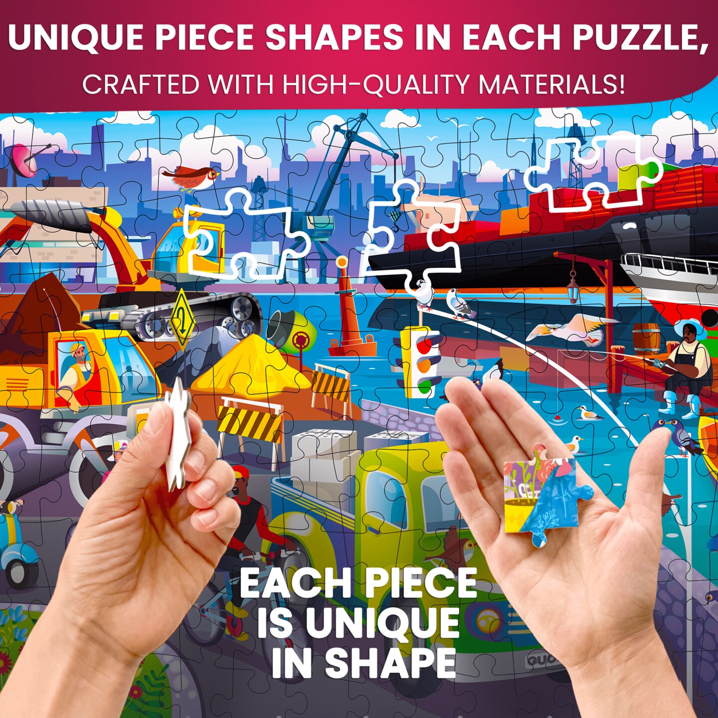 QUOKKA Floor Puzzles for Kids Ages 8-10 &#x2013; 3X150 Piece Puzzles for Kids Ages 4-6 &#x2013; Toy for Learning Ocean &#x26; Animals &#x26; Vehicles for 6-8 yo &#x2013; Jigsaw Toddler Game for Boy and Girl Ages 3-5