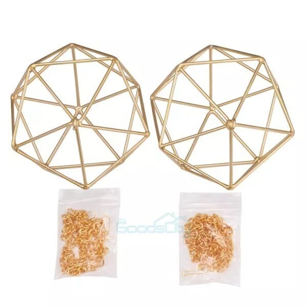 2Pack Metal Geometric Hanging Air Plant Holder Rack Air Pineapple Iron Hanging