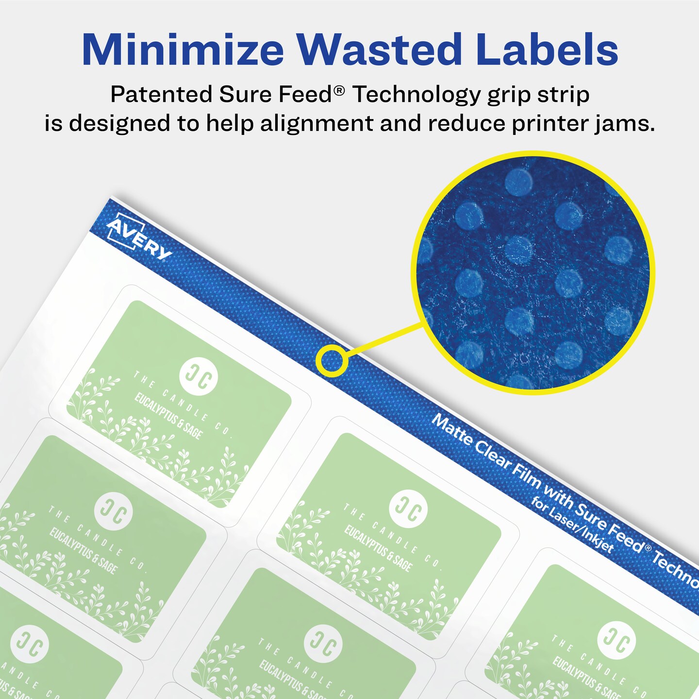 Avery Matte Clear Labels,  1-1/4&#x22; x 1-3/4&#x22; Rectangle