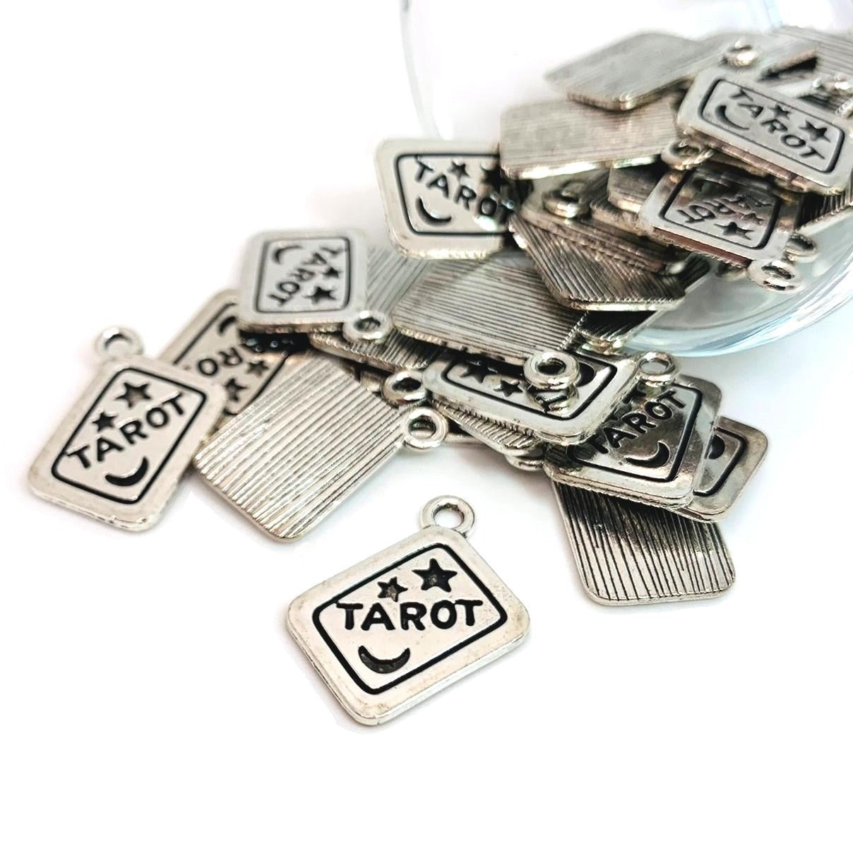 4, 20 or 50 Pieces: Silver Tarot Card Fortune Teller charms