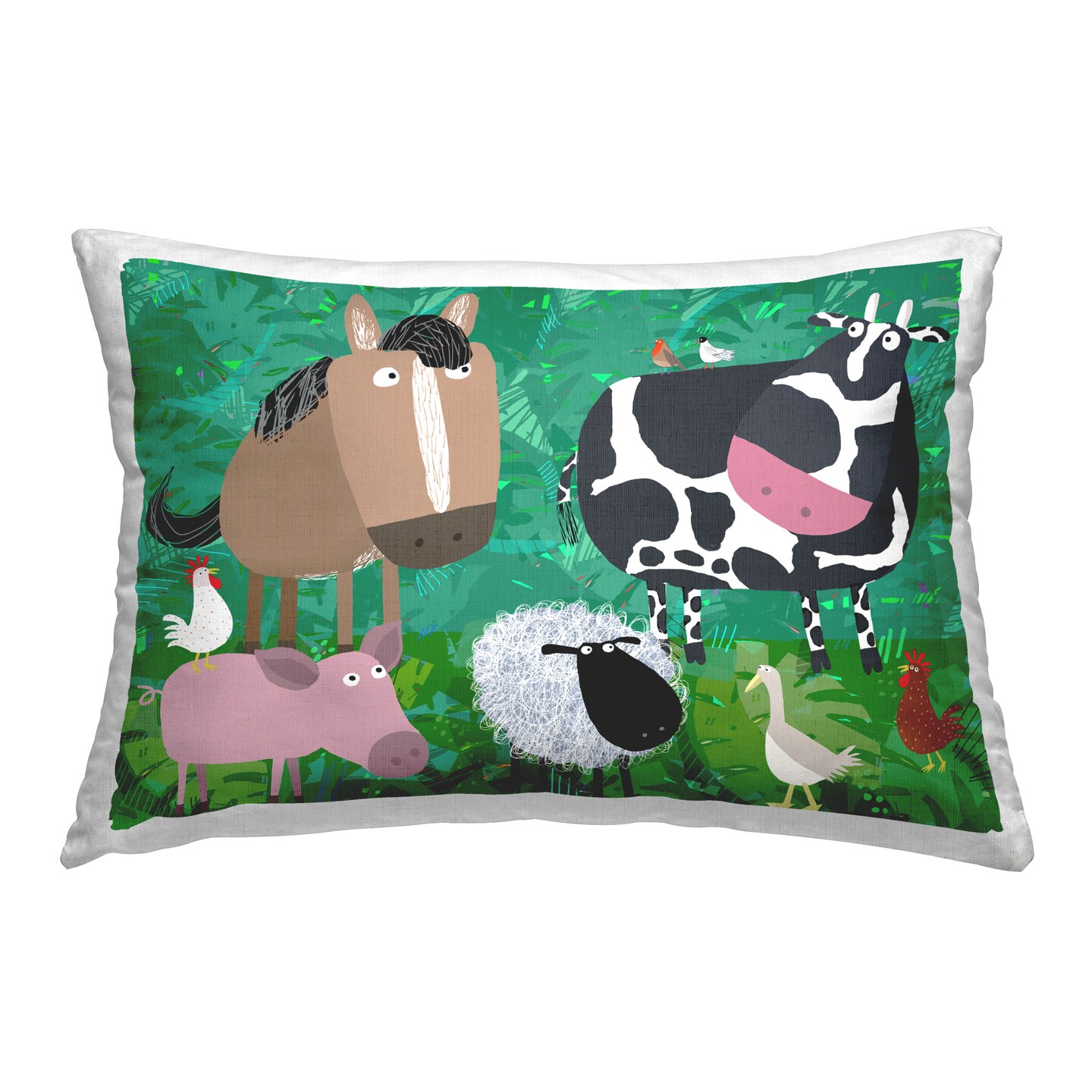 Whimsical Farm Animals Design by Carla Daly Throw Pillow 