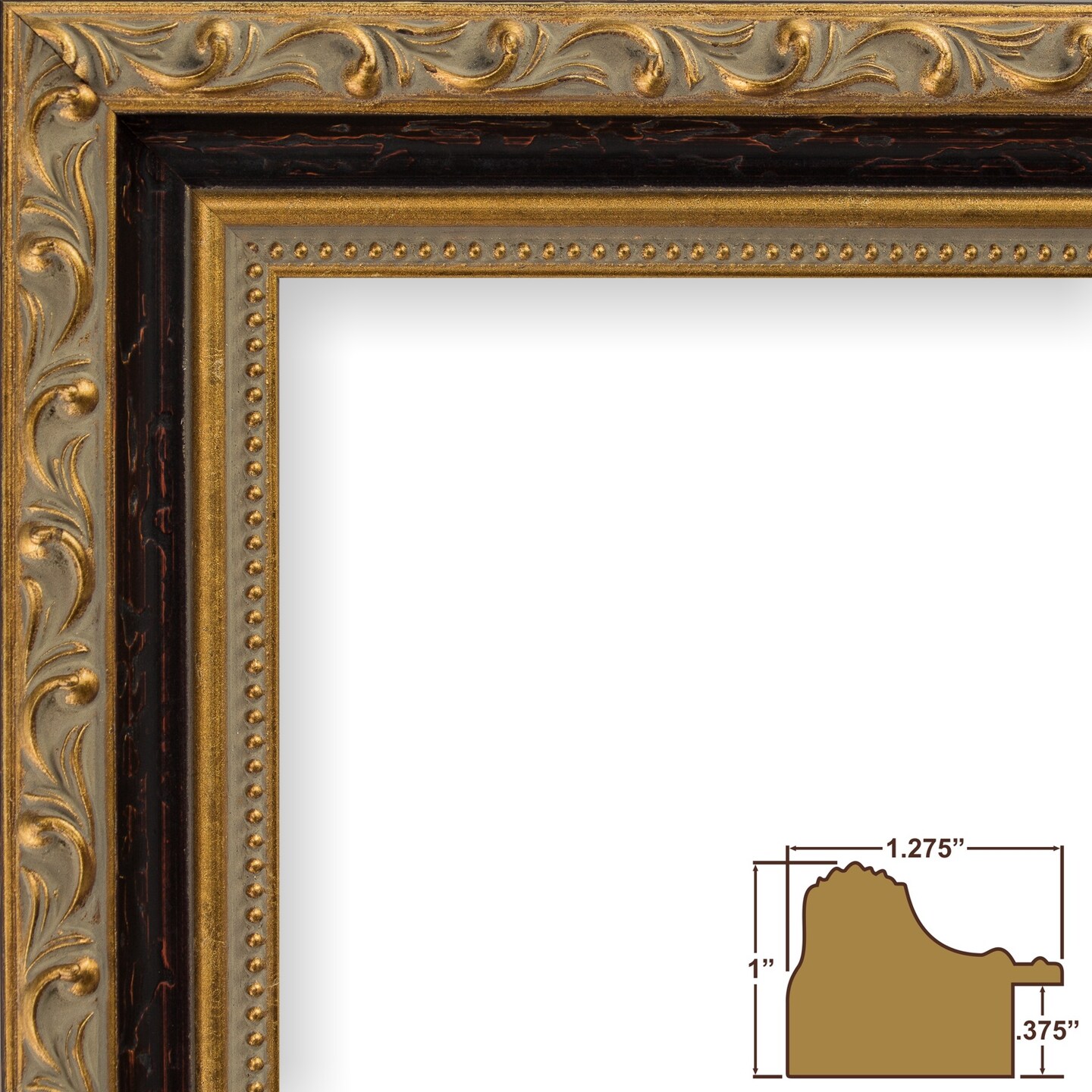 16x20 Regence 1.25 Wood Moulding, Wall Display Frame for Art, Posters, or Photos wallsthatspeak