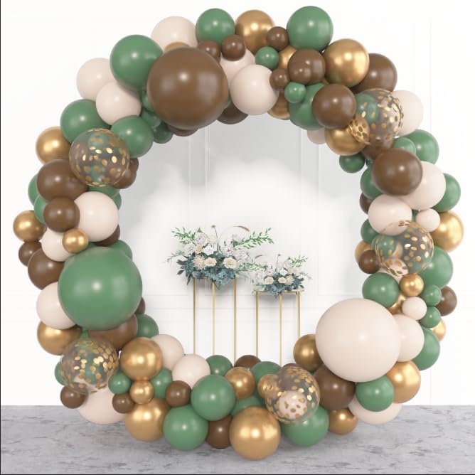 153pcs Sage Green Brown Balloon Garland Arch Kit (Sage Green) 	18" / 12" / 10" / 5"