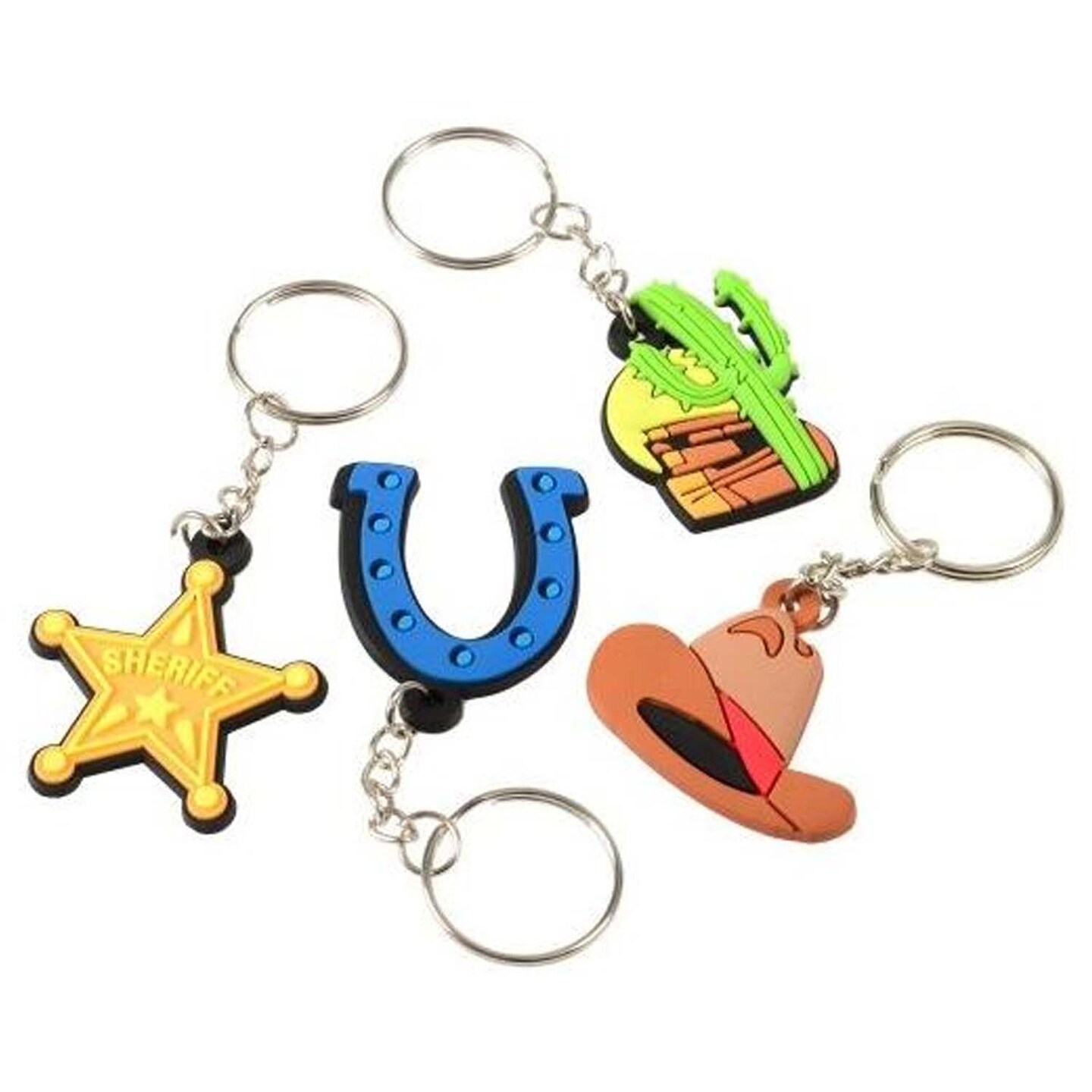 Western Rubber Keychains Include 12 Units