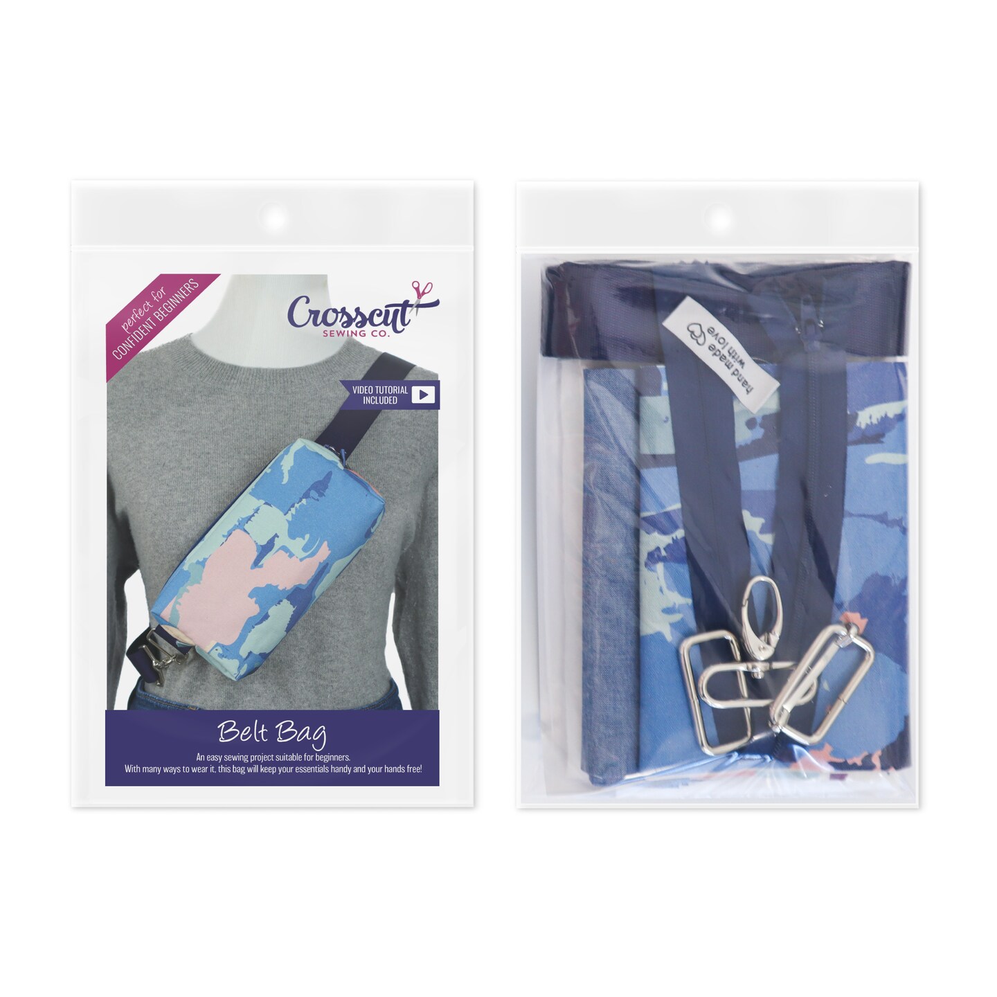 Crosscut Sewing Co.® Belt Bag Sewing Project Kit - Beginner Friendly DIY Sewing Kit