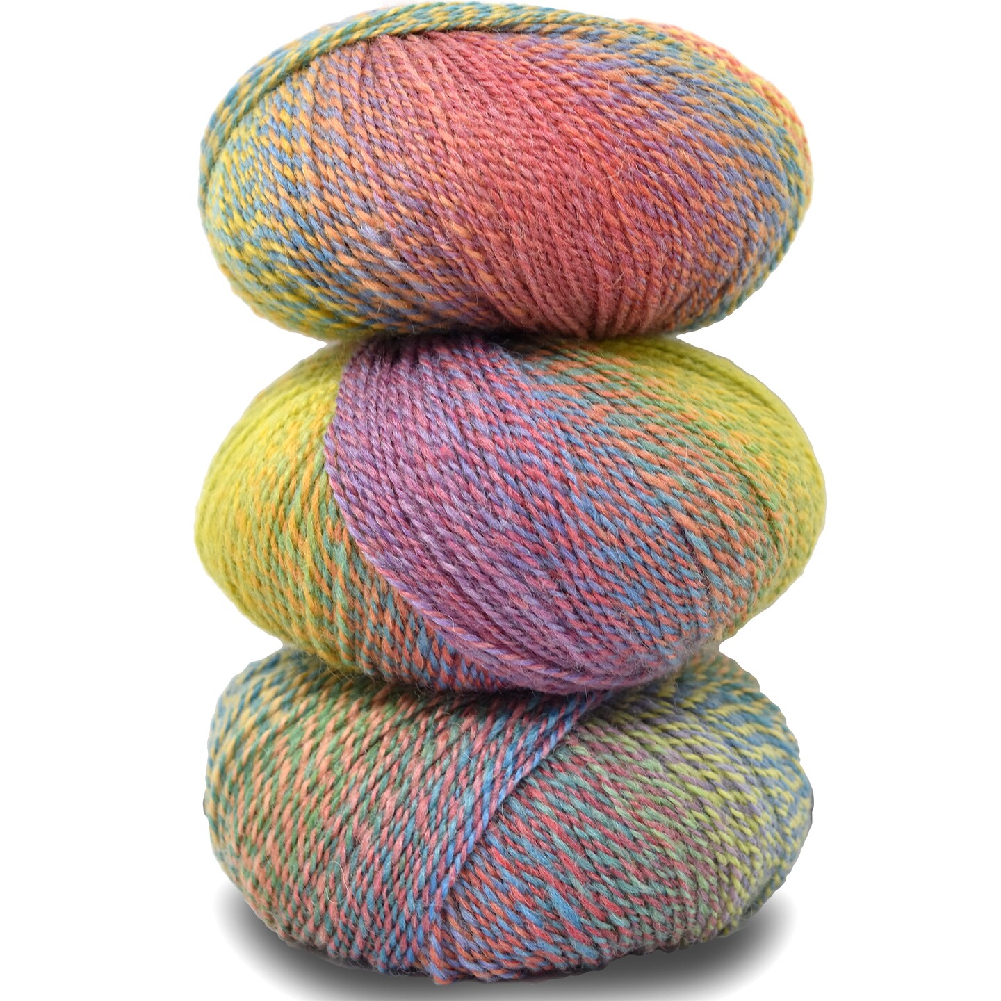 Double Helix by Living Dreams Yarn. Soft, Colorful Wool Yarn for Crochet, Knitting, Weaving. Self-Striping Sport Weight Yarn, 3 Pack, 150g