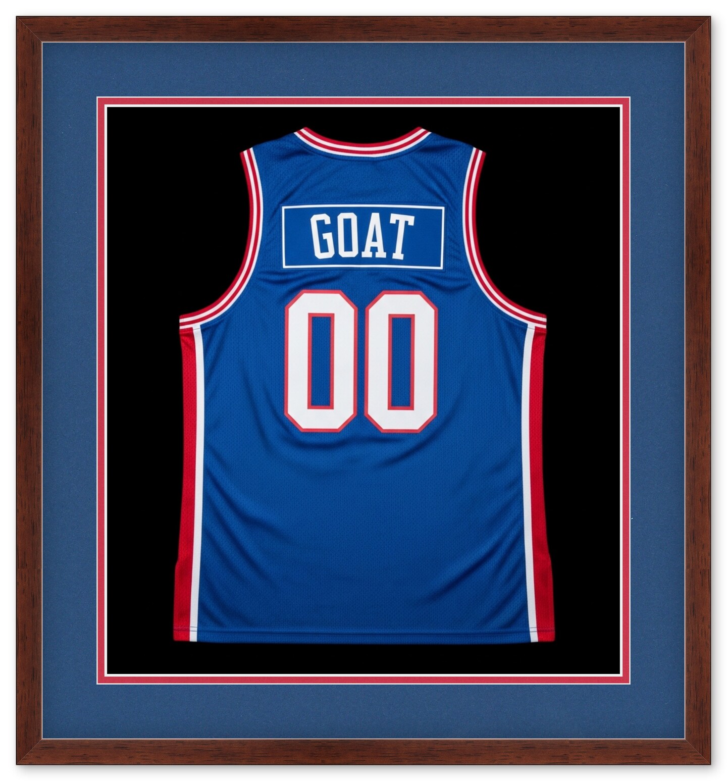 CustomPictureFrames.com Solid Wood Jersey Shadow Box Frame - Rich Walnut - Sizes 26x28 - Wall Display With Double Mat Made in the USA