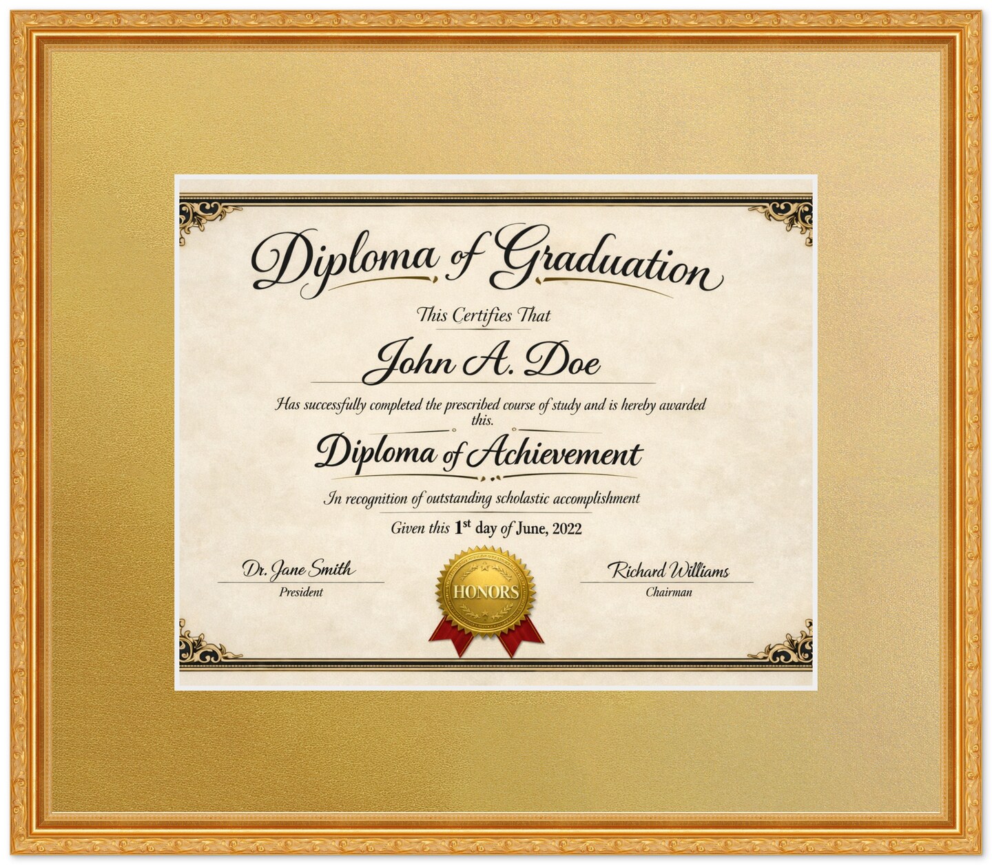 CustomPictureFrames.com Certificate Frame - Multiple Sizes Made in the USA