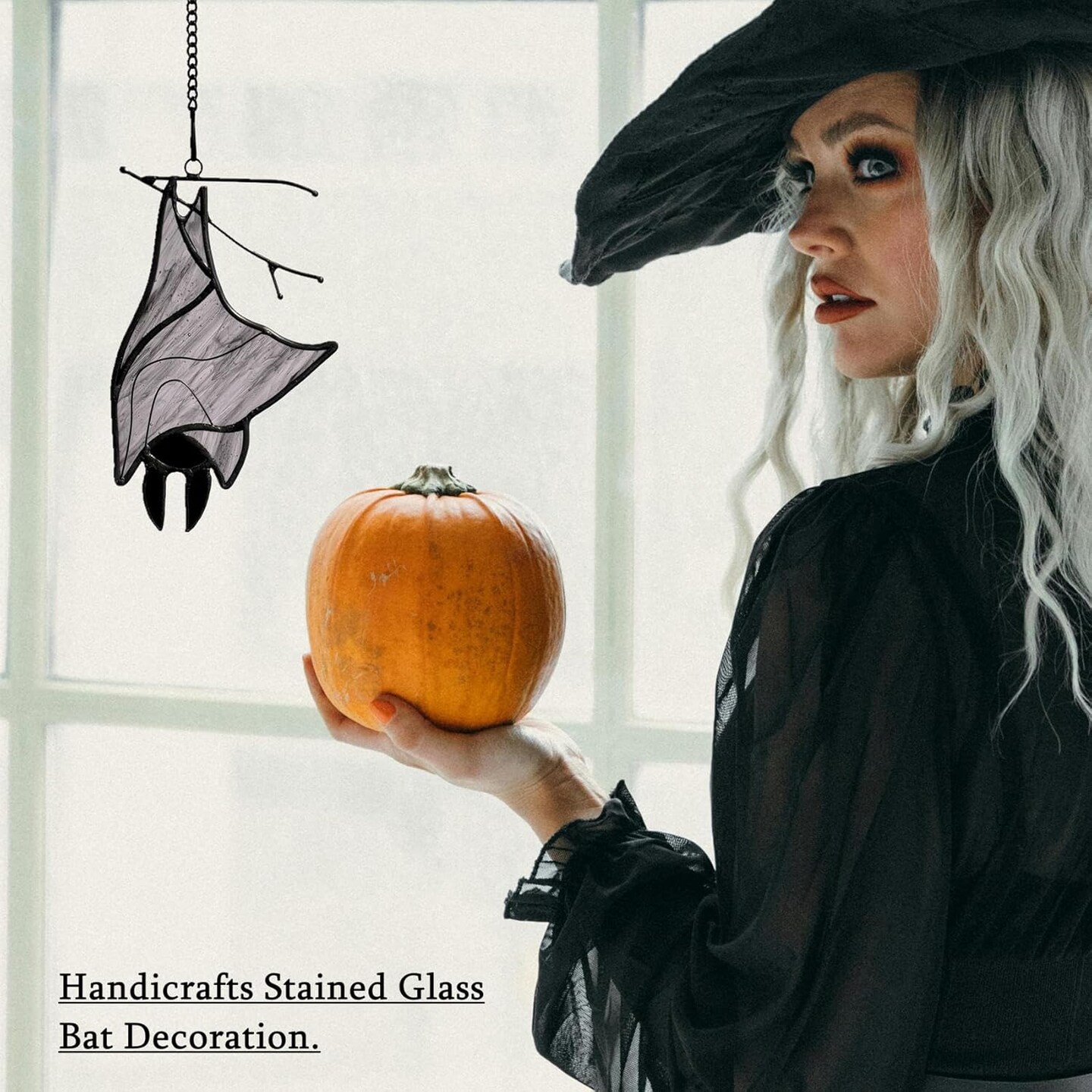 Stained Glass Bat Decor