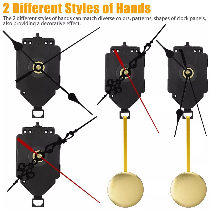 Silent Quartz Pendulum Clock Mechanism &#x2013; Wall Clock Movement Repair Kit &#x2013; DIY Replacement Parts for Swing Clock
