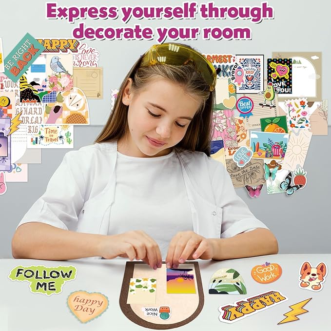 Light-Up Wall Collage Kit for Teen & Tween Girls 1000+ DIY Craft Pieces for Creative Illuminated Bedroom Art, Birthday and Room Decor Gift, Ages 11, 12,13, 14, 15, 16