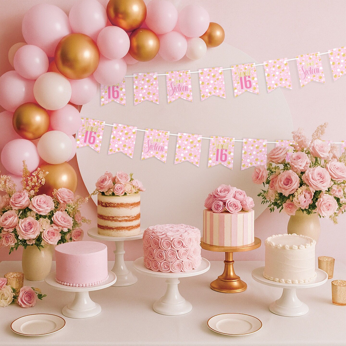 12 Pack Bulk Sweet 16 Streamer 6in x 8ft Birthday Party Banner
