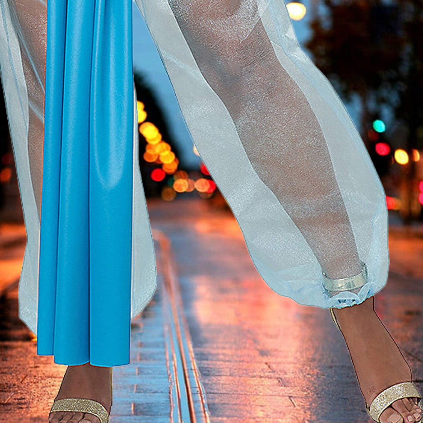 Womens Arabian Princess Adult Costume, With Turquoise Top And Sheer Harem Pants Adult Small 6-8