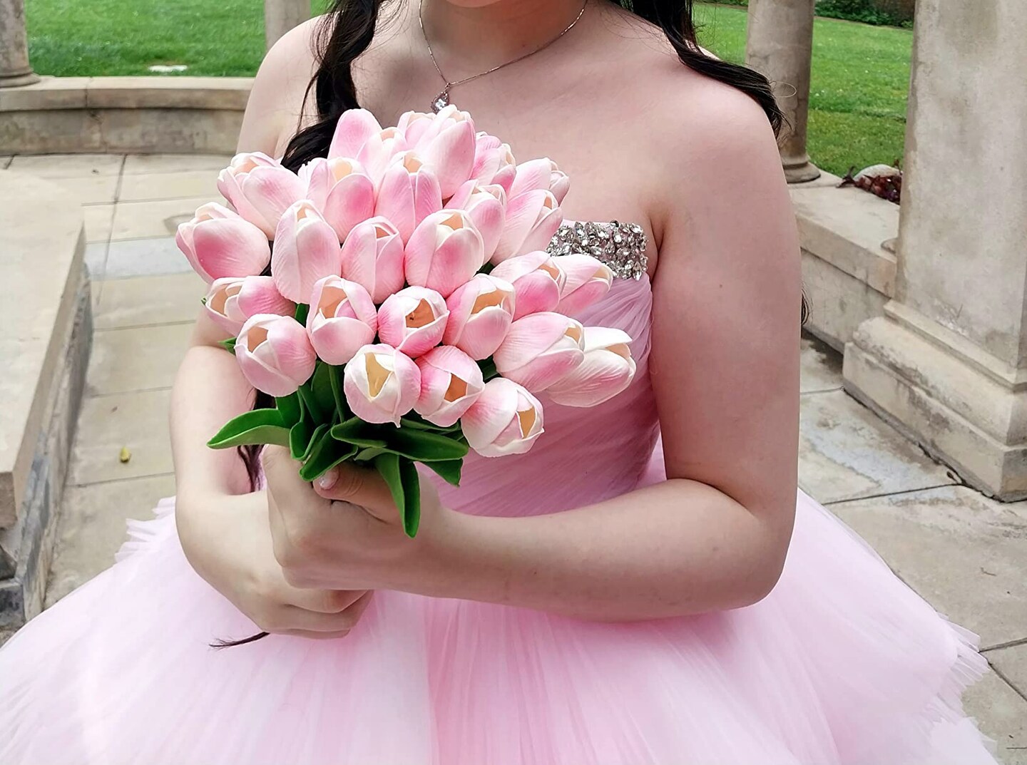 10pcs Artificial Pink Tulips Real Touch Spring Flowers Easter Home Decor Wedding Party Decoration