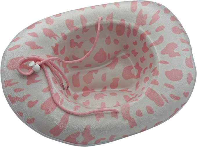 4E&#x27;s Novelty Pink Cow Print Cowboy Hat with Heart Sunglasses for Cowgirl Hats for Women