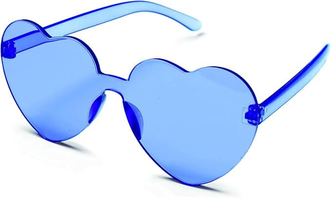 4E&#x2019;s Novelty Light Blue Cowboy Hat with Feathers &#x26; with Heart Shaped Glasses for Rodeo Parties &#x26; Dress Up Costumes