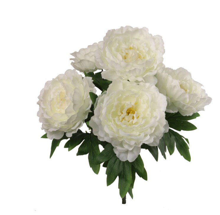 2PC 20" Peony Bush w/ 5 Silk Blooms – Elegant Spring Floral Decor