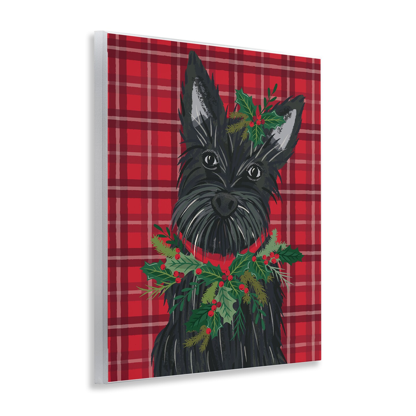 Stupell Industries Scottie Dog on Red Plaid Wall Plaque By Lisa Perry Whitebutton