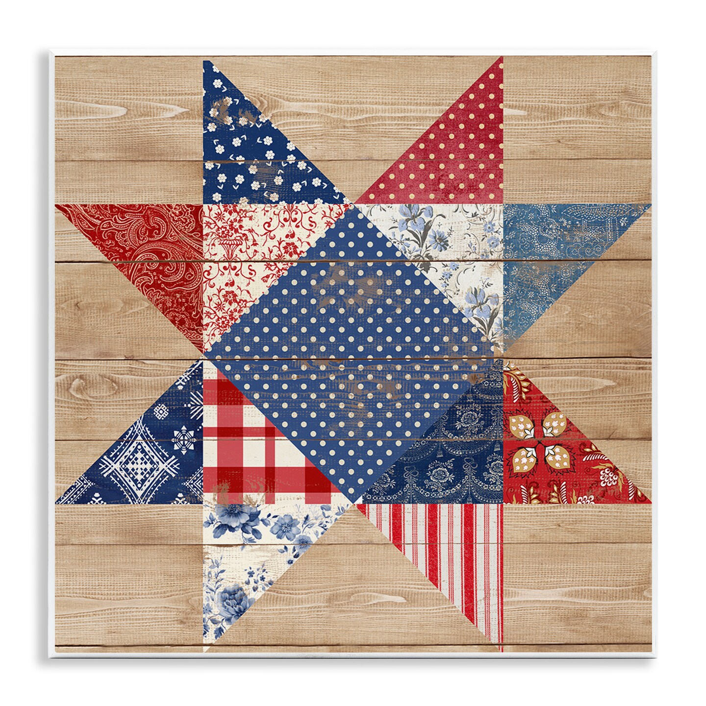 Stupell Industries Rustic Americana Quilt Pattern Wall Plaque By Susan Arnot