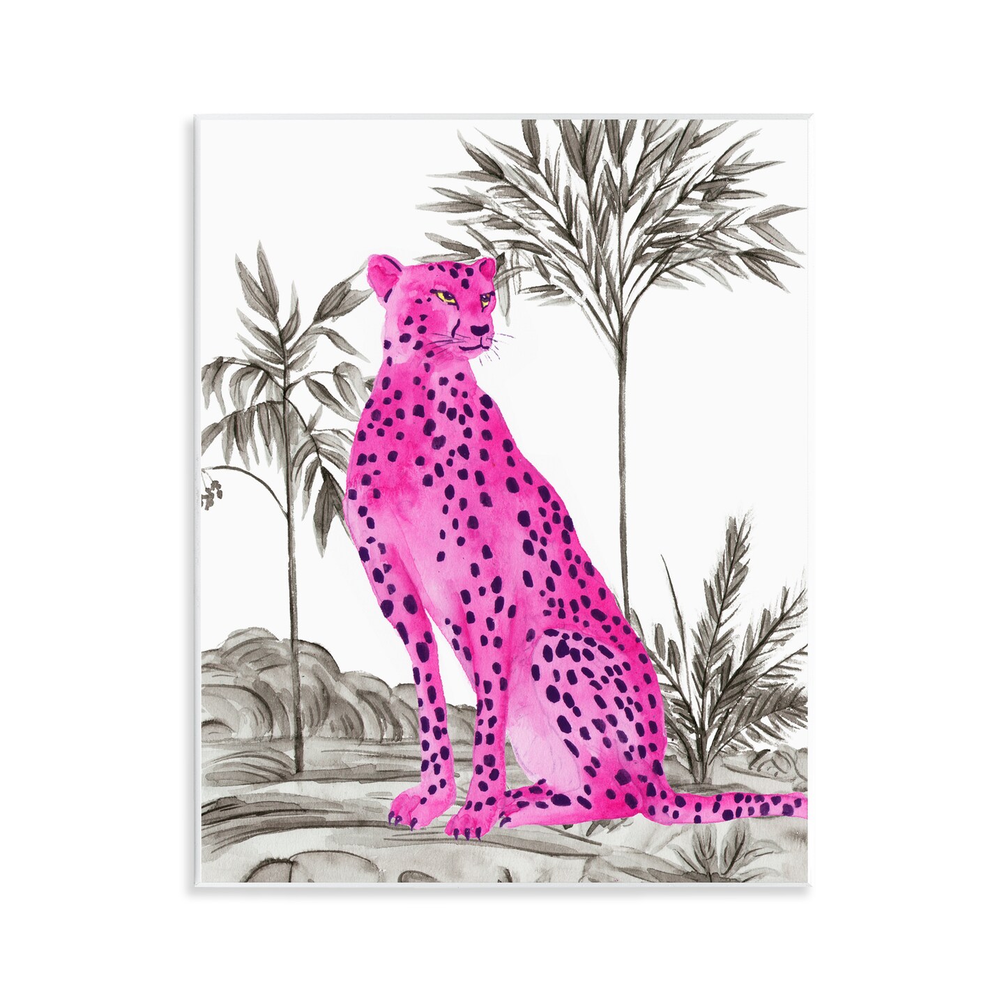 Stupell Industries Tropical Neon Leopard Wall Plaque By Melissa Wang