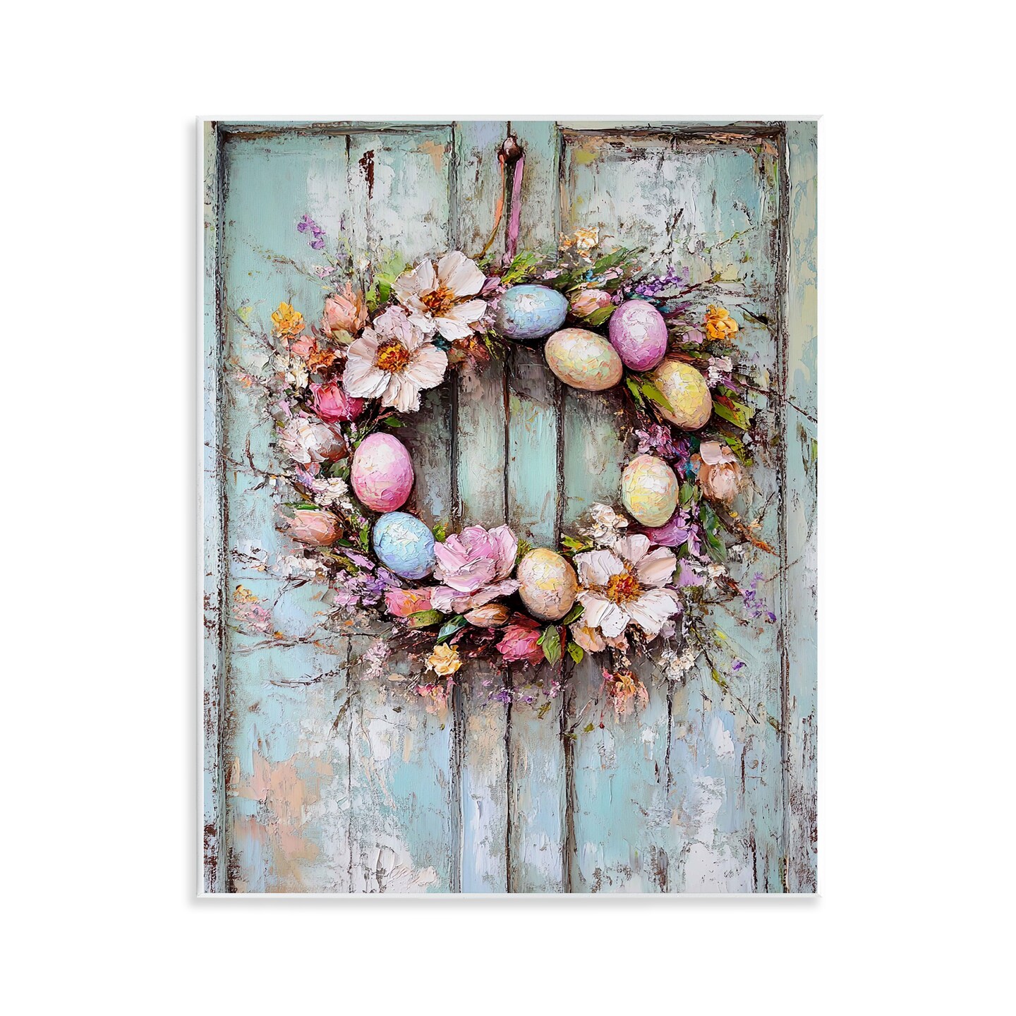 Stupell Industries Rustic Easter Egg Wreath Wall Plaque By Franklyn Gregory