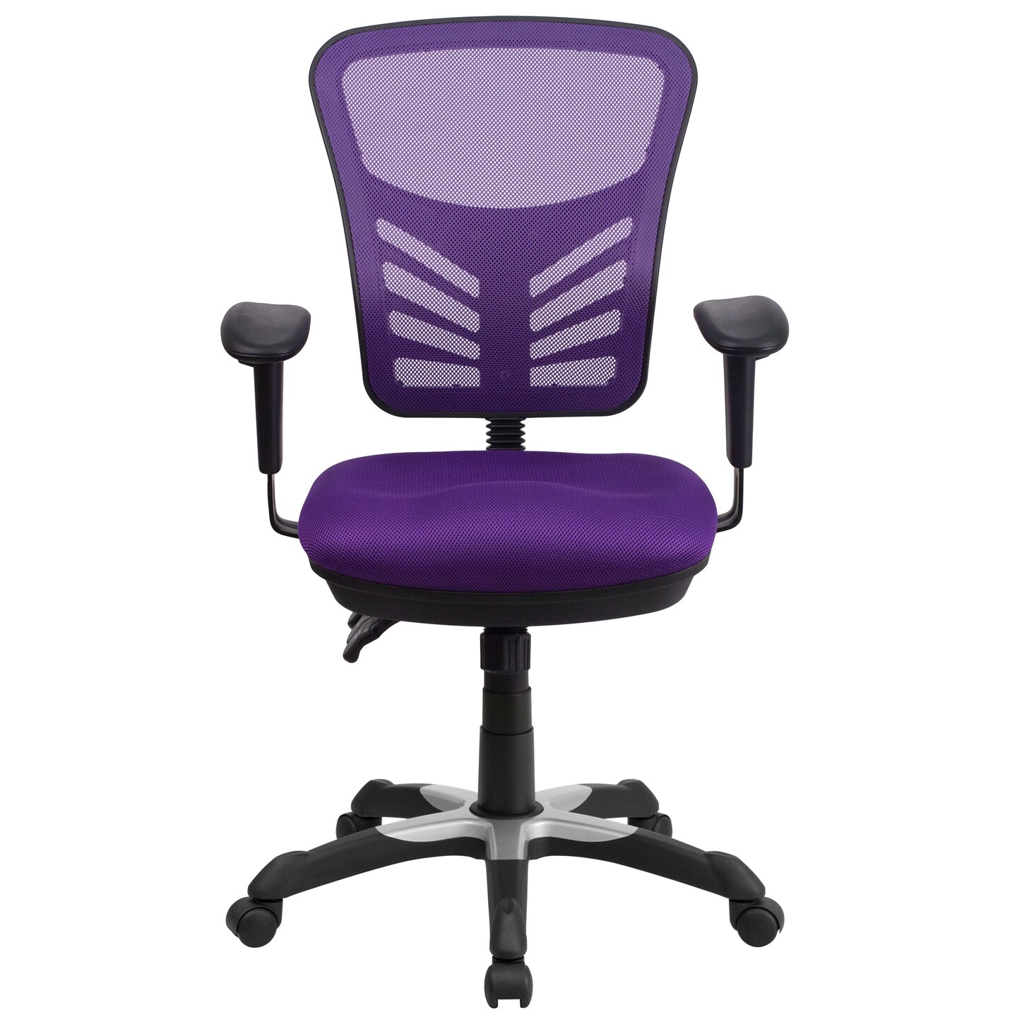 Emma and Oliver Mid-Back Mesh Triple Paddle Swivel Ergonomic Office Chair with Adjustable Arms