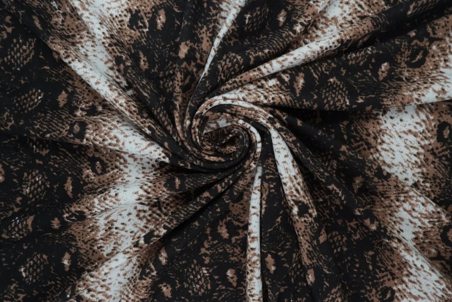 1 Yard Mocha Snake Print DTY Brushed Knit Fabric Soft Stretch Lightweight 58/60" Wide