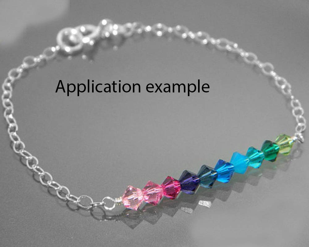 200pcs Authentic Preciosa 4mm (0.16 inch) Small Faceted Bicone Crystal Loose Beads Jet Black AB Compatible with Swarovski 5301/5328 for DIY Jewelry Making Pre-B440