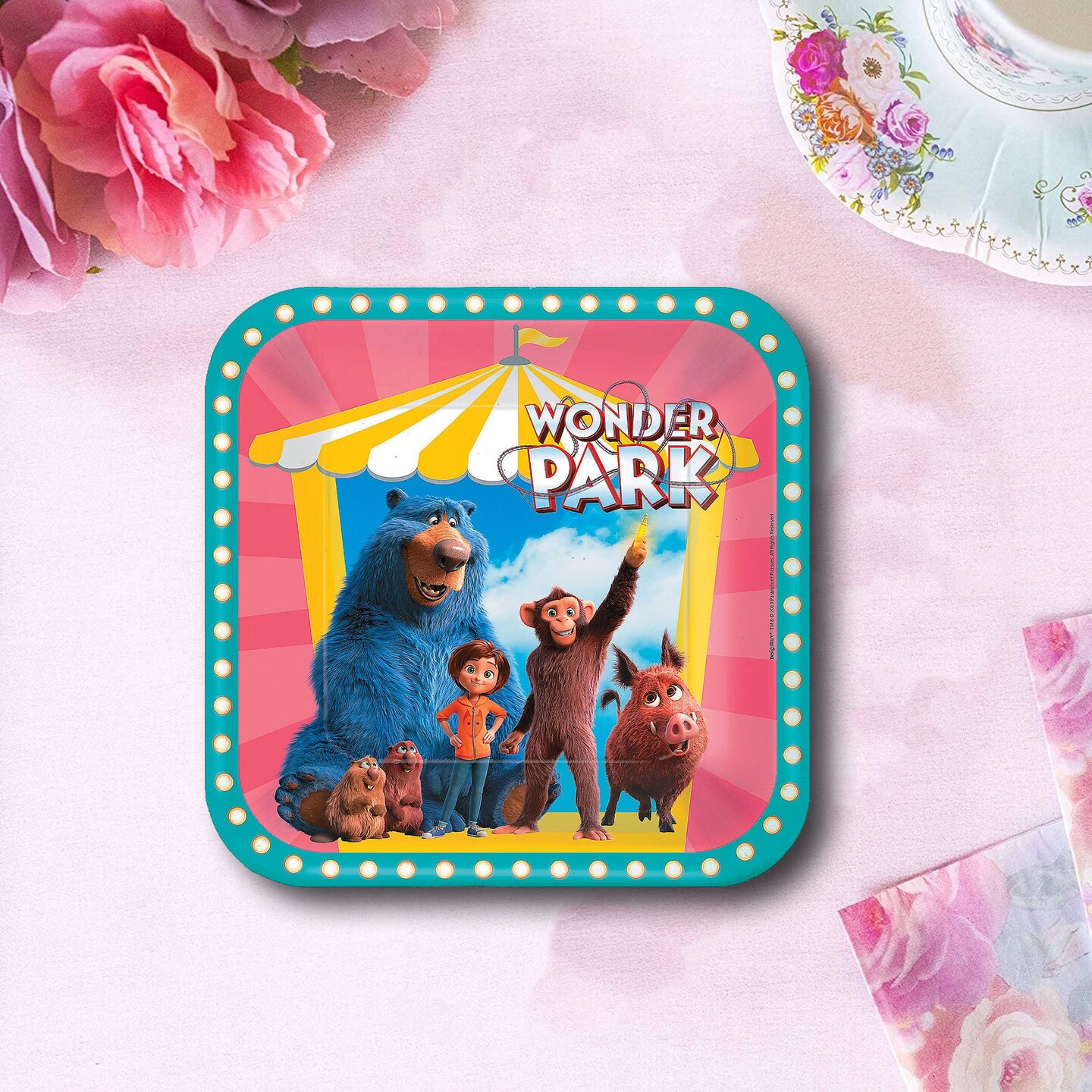 8 Count Wonder Park Party Square Paper Dinner Plates 9" Fun Character Themed Disposable Plates