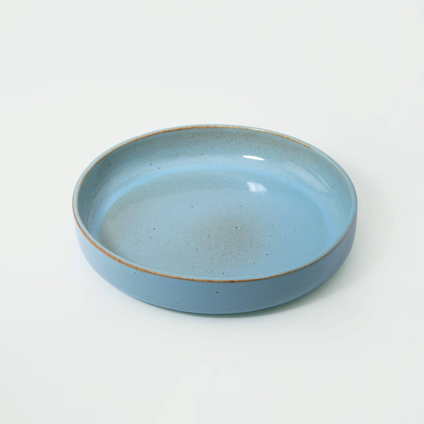 Aqua Ceramic Pasta Bowl – 600 ML with Raised Edges - Elegant & Functional Dining Bowl