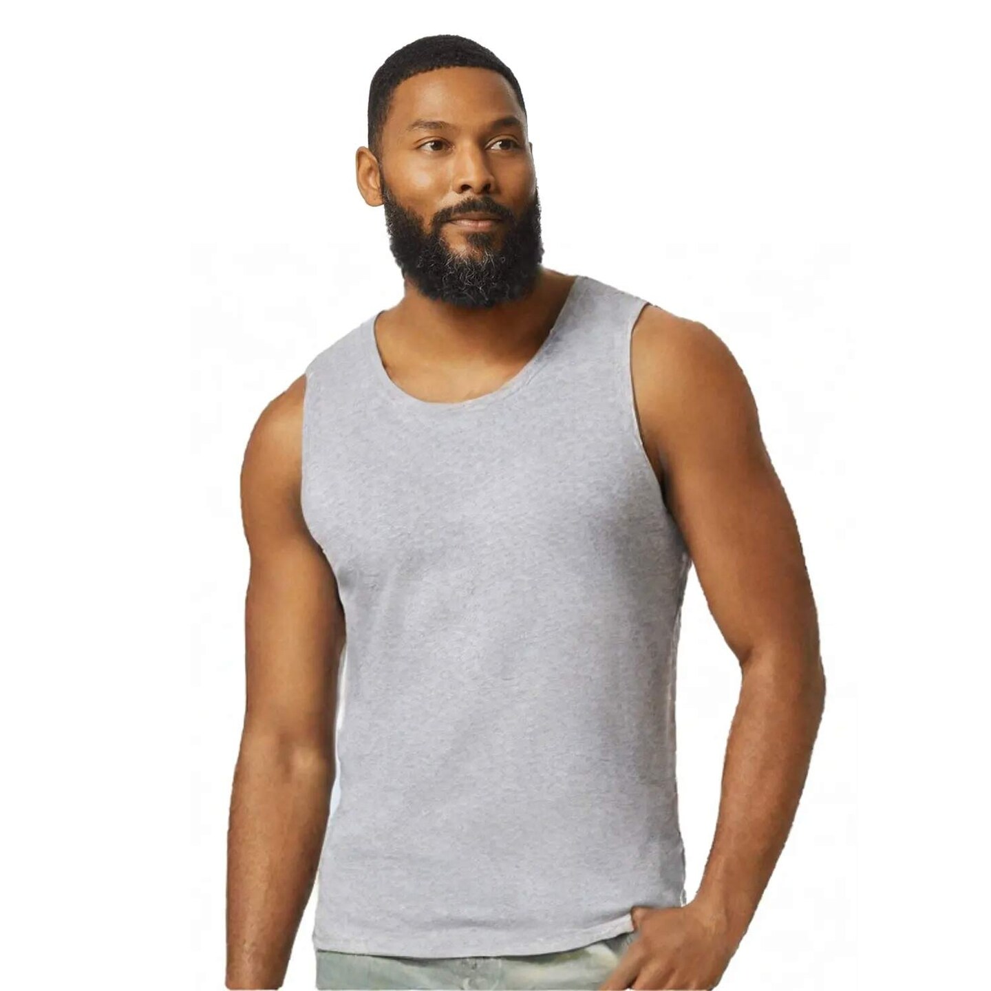 Gildan Heavy Cotton Unisex Crew Neck Tank Top for Ready Print & Casual Cotton Sleeveless Shirt