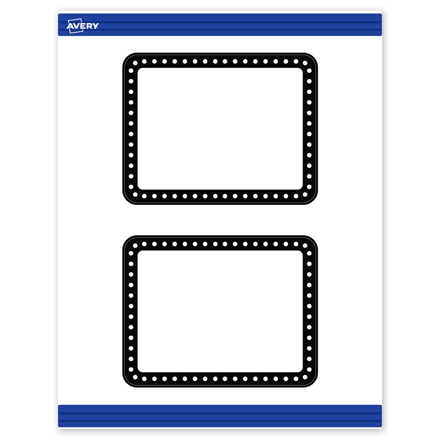 Avery Printable Rectangle Postcards with Rounded Corners, Black and White Polka Dots, 4.25" x 5.5", Matte White Rectangle Postcards with Rounded Corners, Laser/Inkjet, 20ct, Great for Postcards