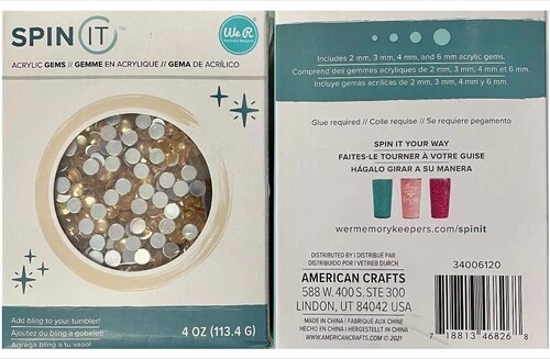 We R Memory Keepers Spin It Rhinestones Acrylic Gems 4oz Cream 34006120