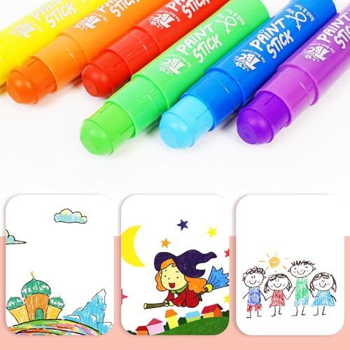 Paint Sticks, 6 Classic Colors, Washable, Non- Toxic, Tempera Paint Sticks for Kids and Student