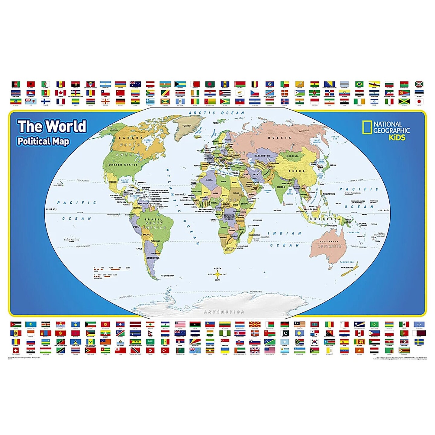 World and United States for Kids, Poster Size, Map Pack Bundle, 36&#x22; x 24&#x22;