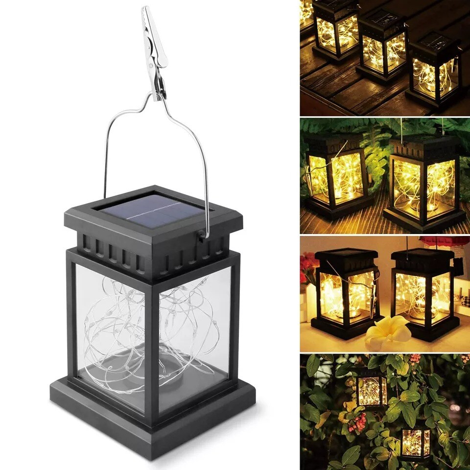 Solar Light Waterproof LED Hanging Landscape Lamp Dusk Dawn Yard Decor Outdoor